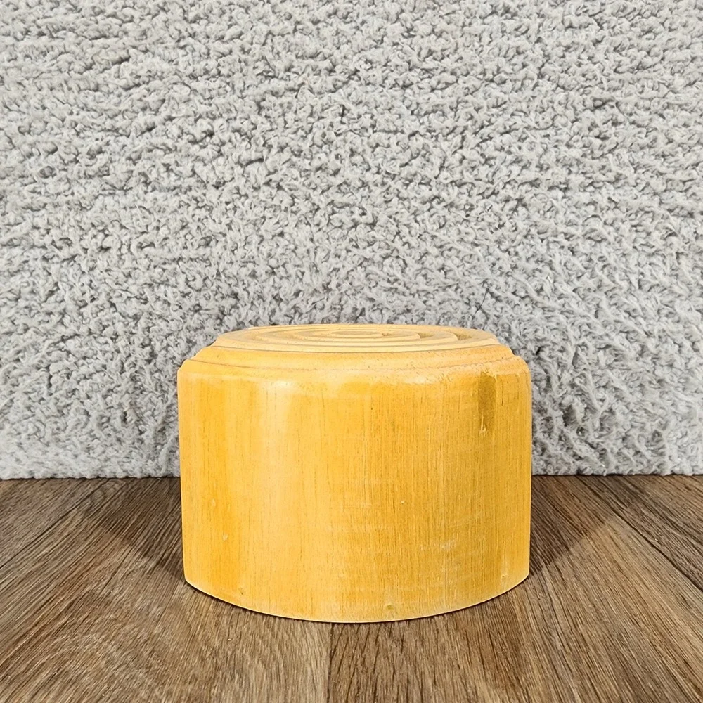 Kamenstein‎ Natural Wood Coaster Set with Caddy 6 Piece Round Concentric Rings